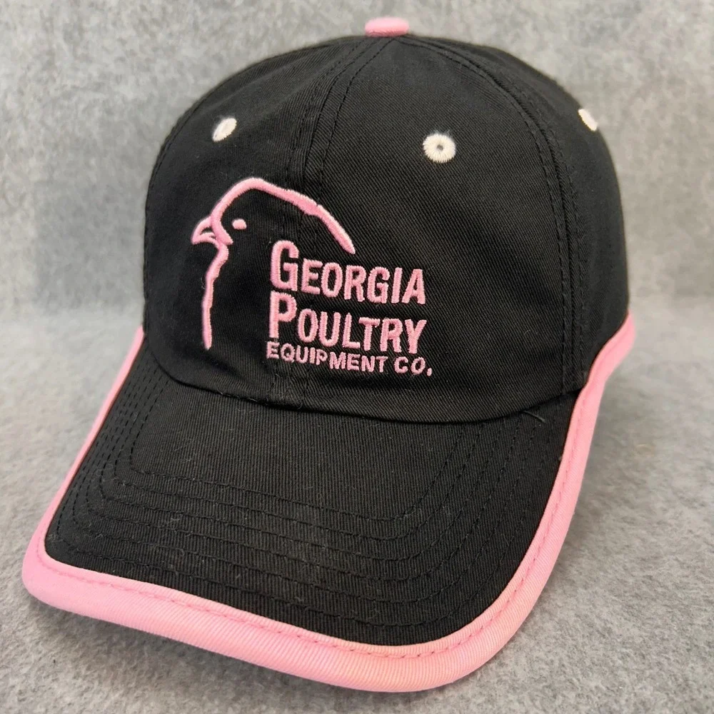Georgia Poultry Logo Womens Black Carolina Custom Traders Baseball Hat Pink OSFM